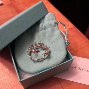 Tiffany & Co. Silver Floral Leaf Wreath Earrings